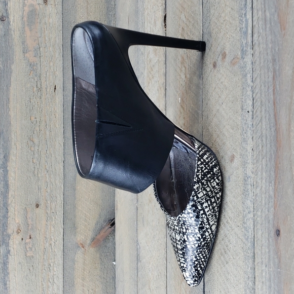 Sam Edelman Woman's  Leather Monroe  Heels  Black White - Picture 7 of 12